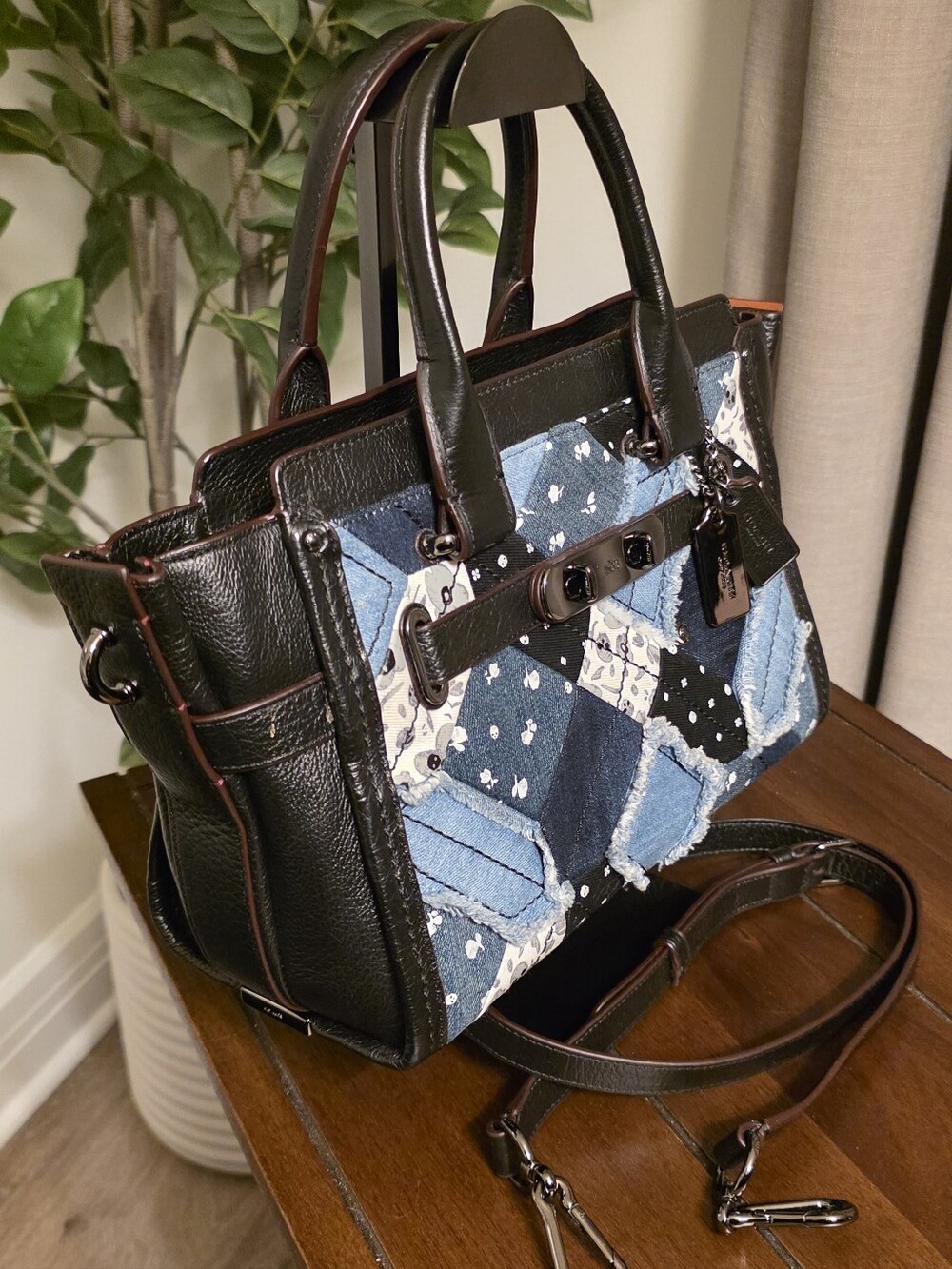 Coach Swagger 27 in Canyon Quilt Denim Satchel 38075 - Picture 2 of 11